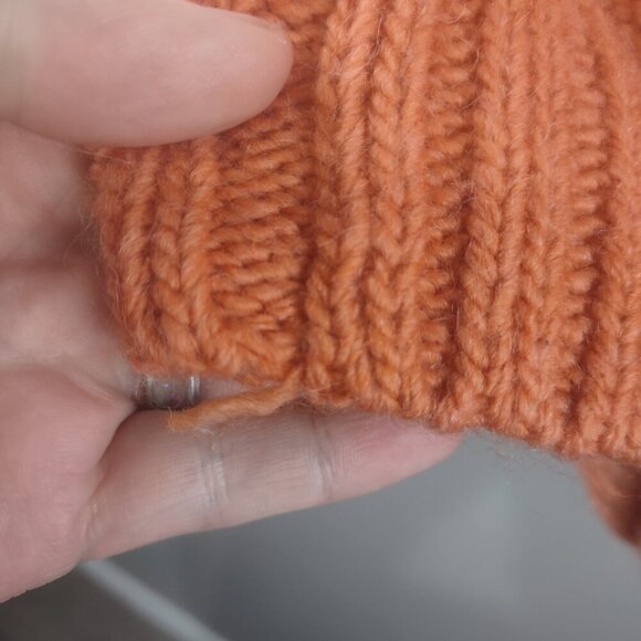 Women's Banana Republic Mixed Stitch Turtleneck Sweater Orange Wool Size M - Picture 10 of 11